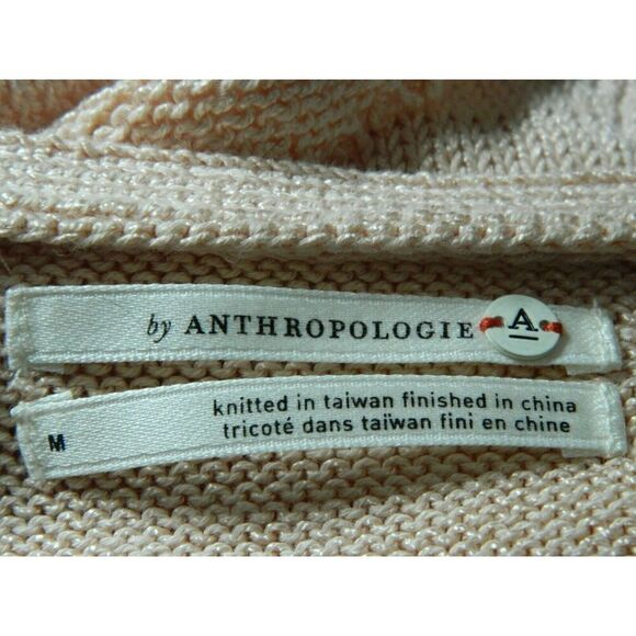 Anthropologie Sweater Knit Tank Top Medium Pink DoubleRuffle Hem - Picture 7 of 9